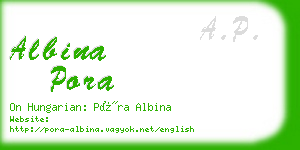 albina pora business card